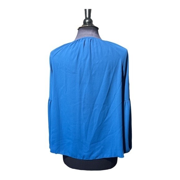 Lilly Pulitzer Size S Blue Charleigh Top Long Sleeve Elastic Cuff - Picture 3 of 6